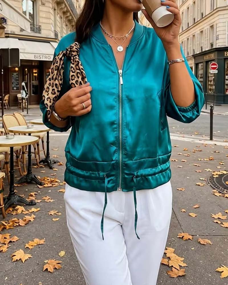 Mandarin Collar Zip Pocket Waist Coats