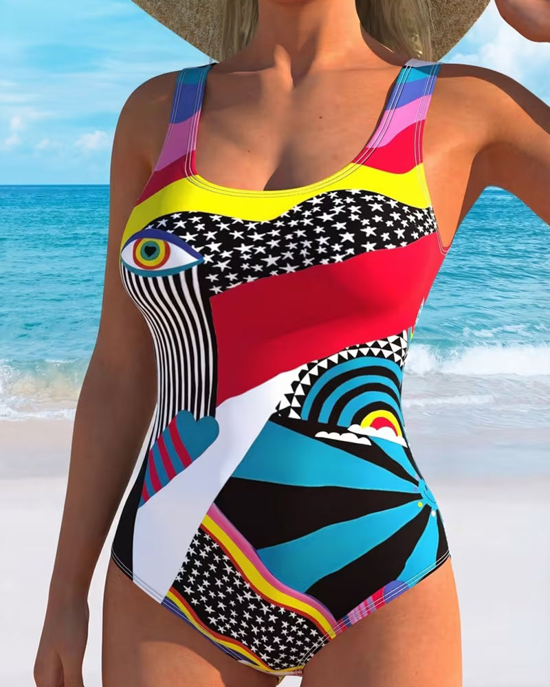 Star-Print One-Piece Swimsuit