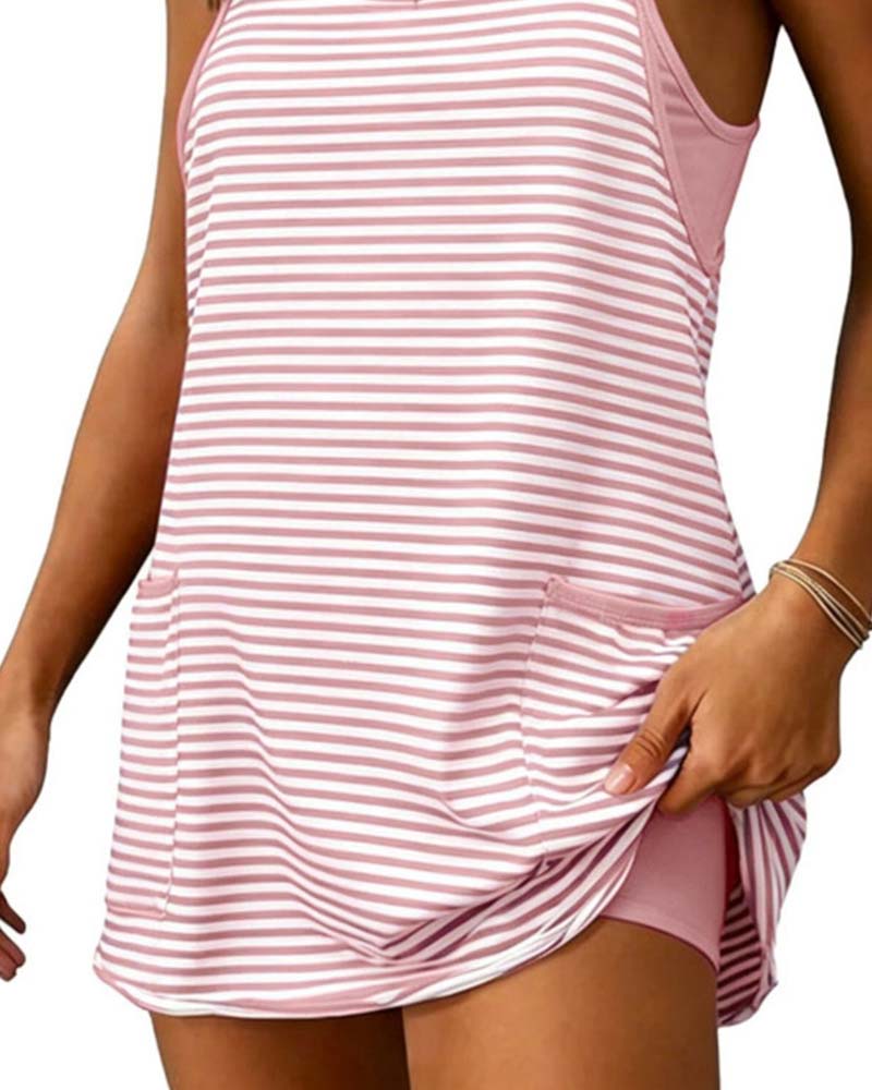 Striped Sleeveless Camisole Casual Jumpsuits