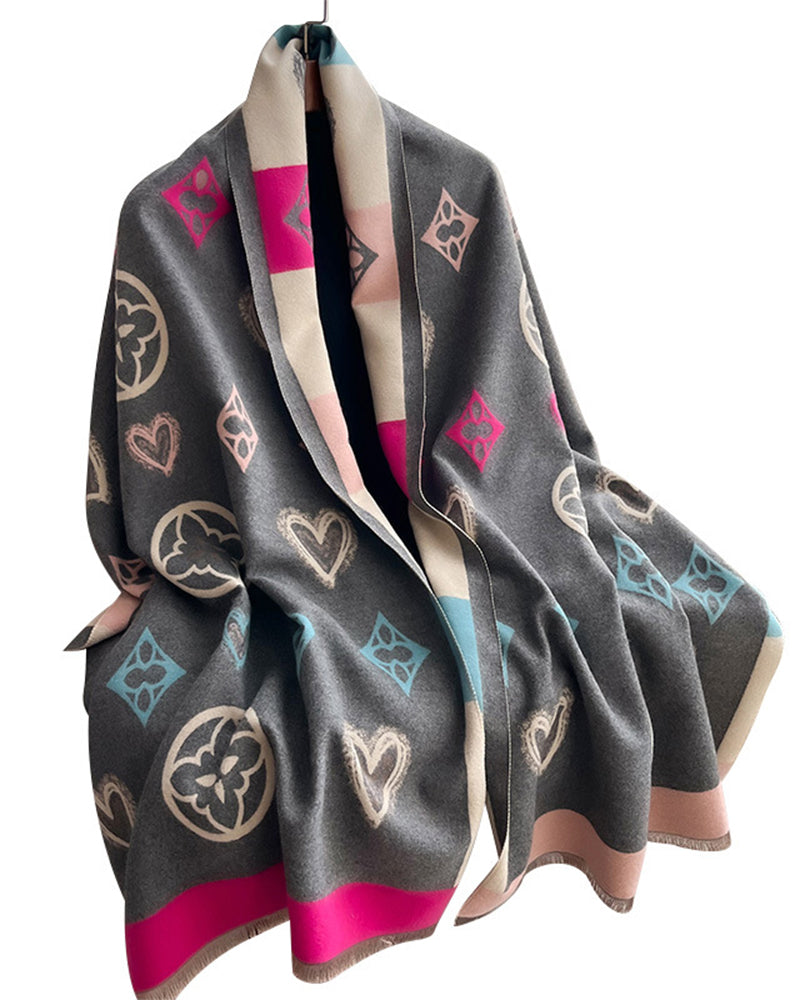 Heart Geometric  Fashion Warm Scarf