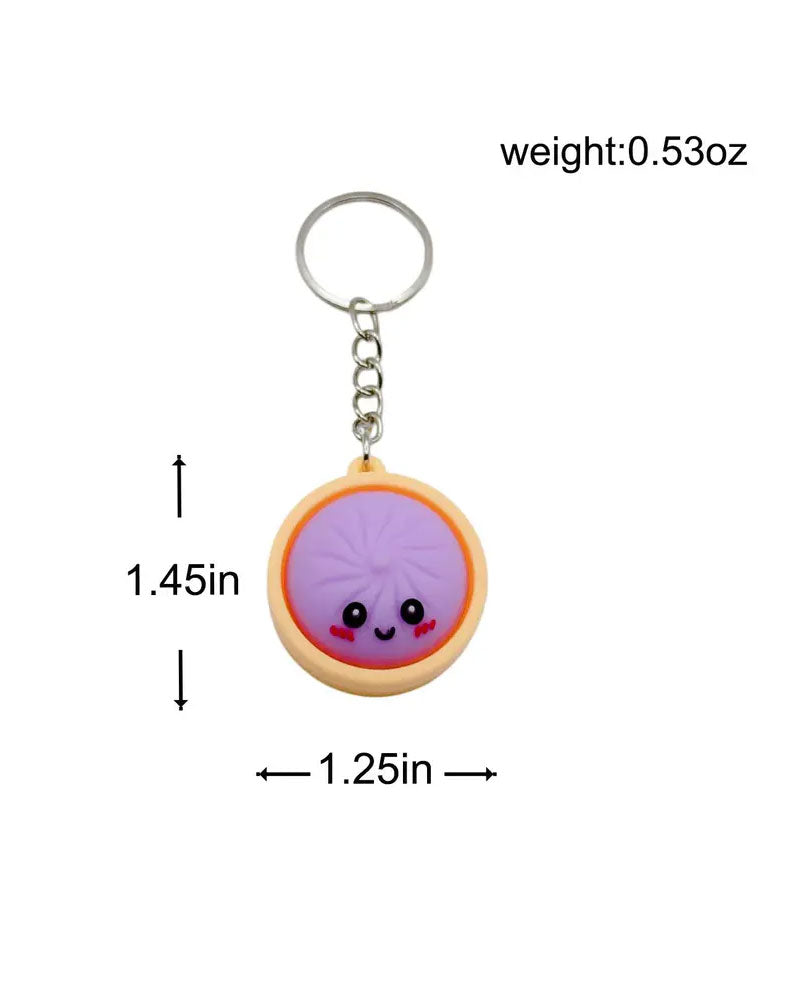 Cute Dumpling Pressable Glow Squishies Fidget Keychain