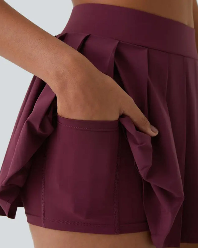 Pleated Metal Ring Skirt