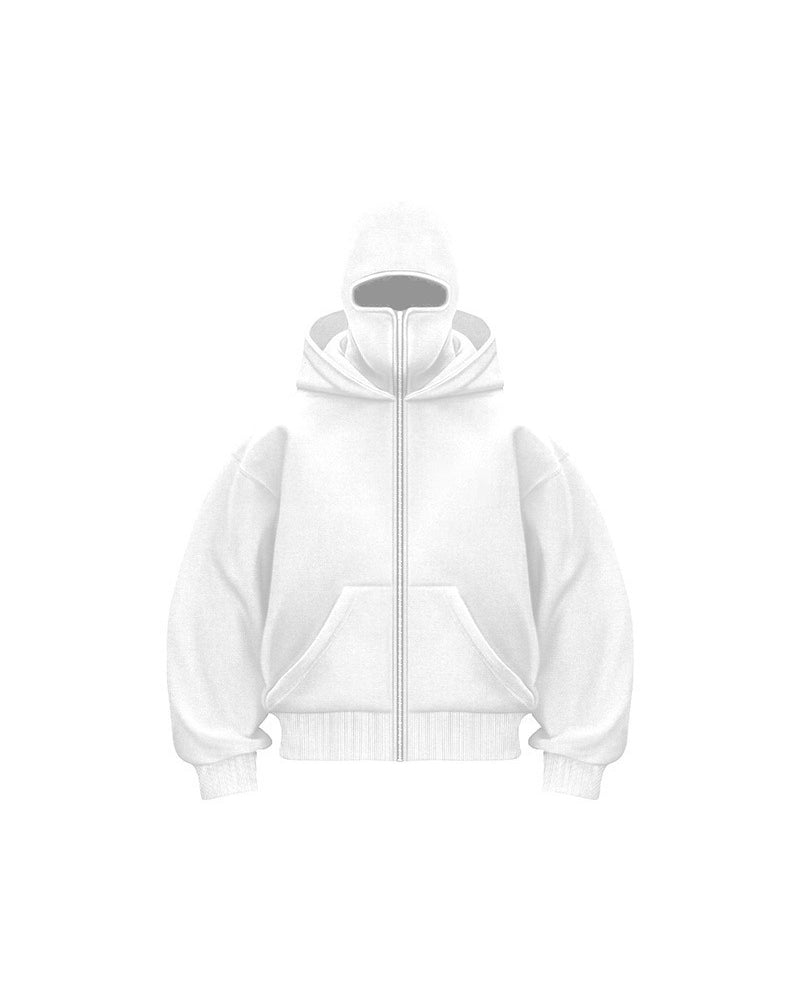 Unisex Double Hood Zip-Up Sweatshirt Coat