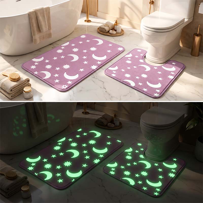 Glow-in-the-dark coral fleece floor mat