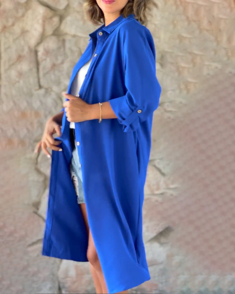 Solid Color Long Sleeve Top