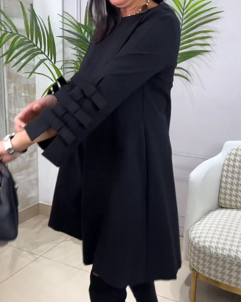 Casual Long Sleeve Knee Length Dress