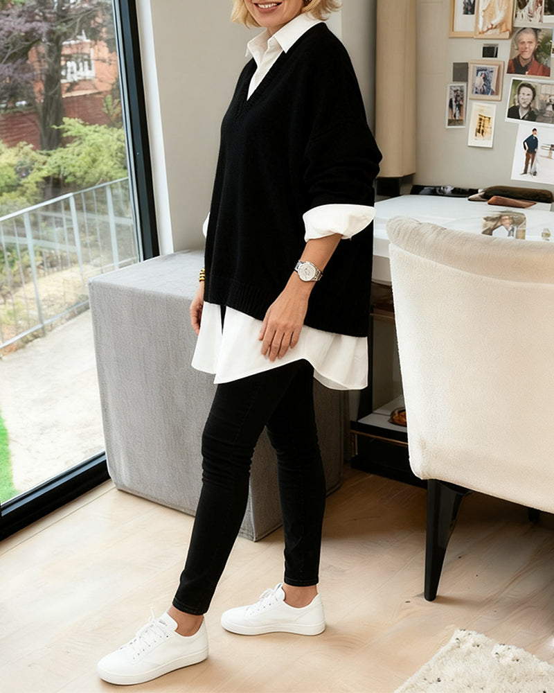 Fashionable Loose Long-Sleeved Sweater