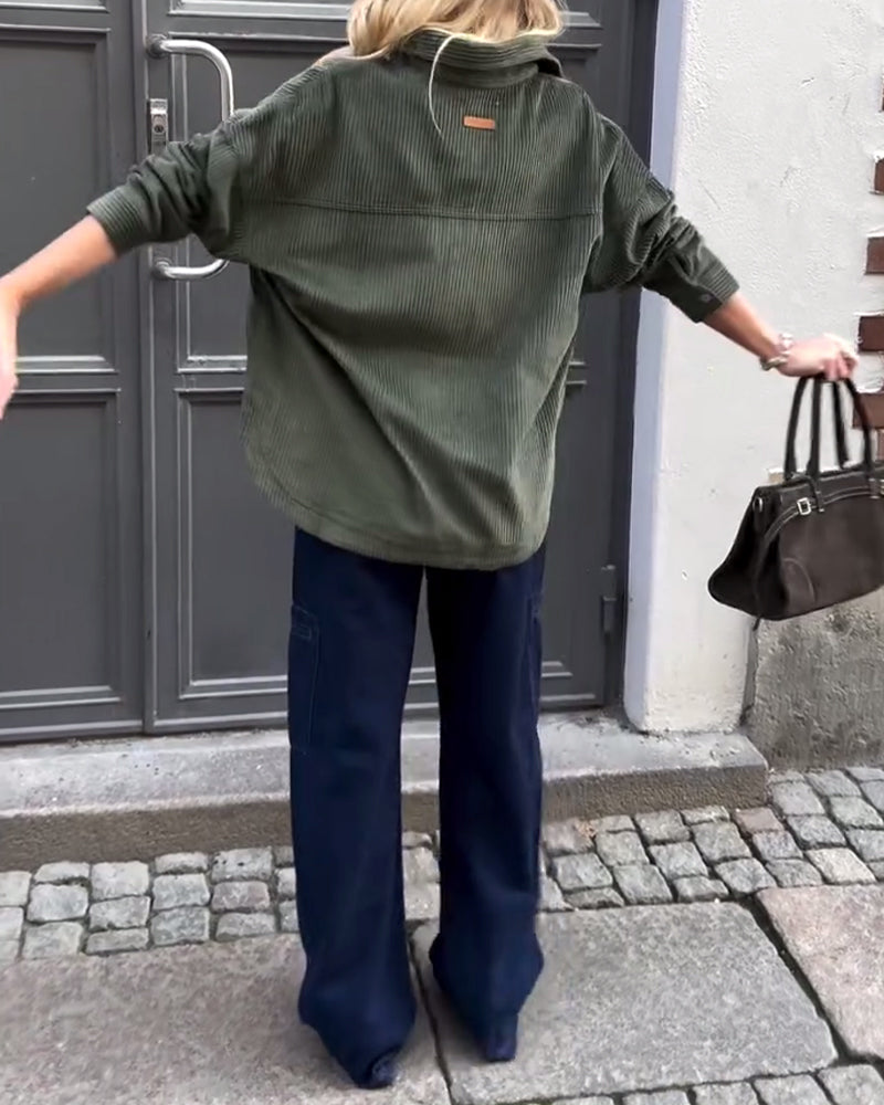 Long-Sleeved Stylish Collared Shirt