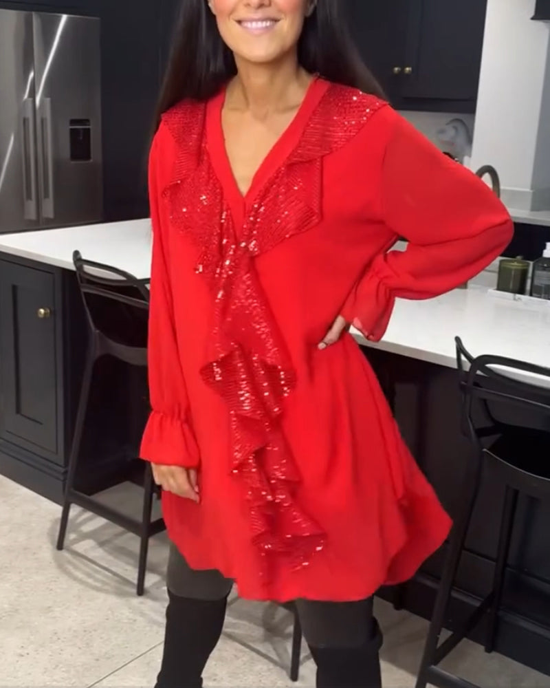 Ruffled elegant style blouse