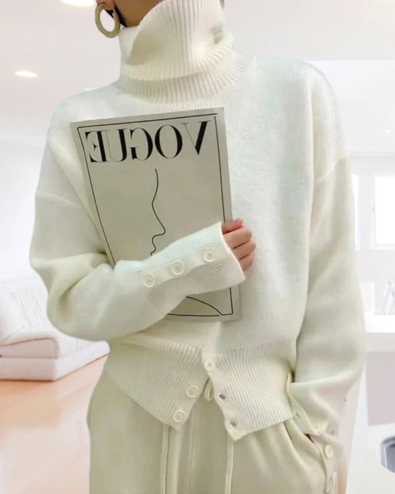 Turtleneck solid color gentle sweater