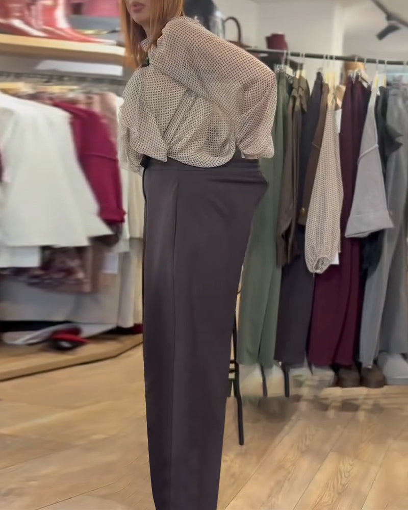 High Waist Suit Wide Leg Pants
