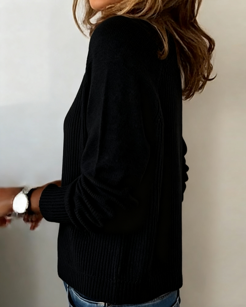 Stylish Button Raglan Sleeve Pullover