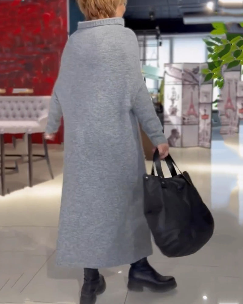 Turtleneck Long Sleeve Loose Dress