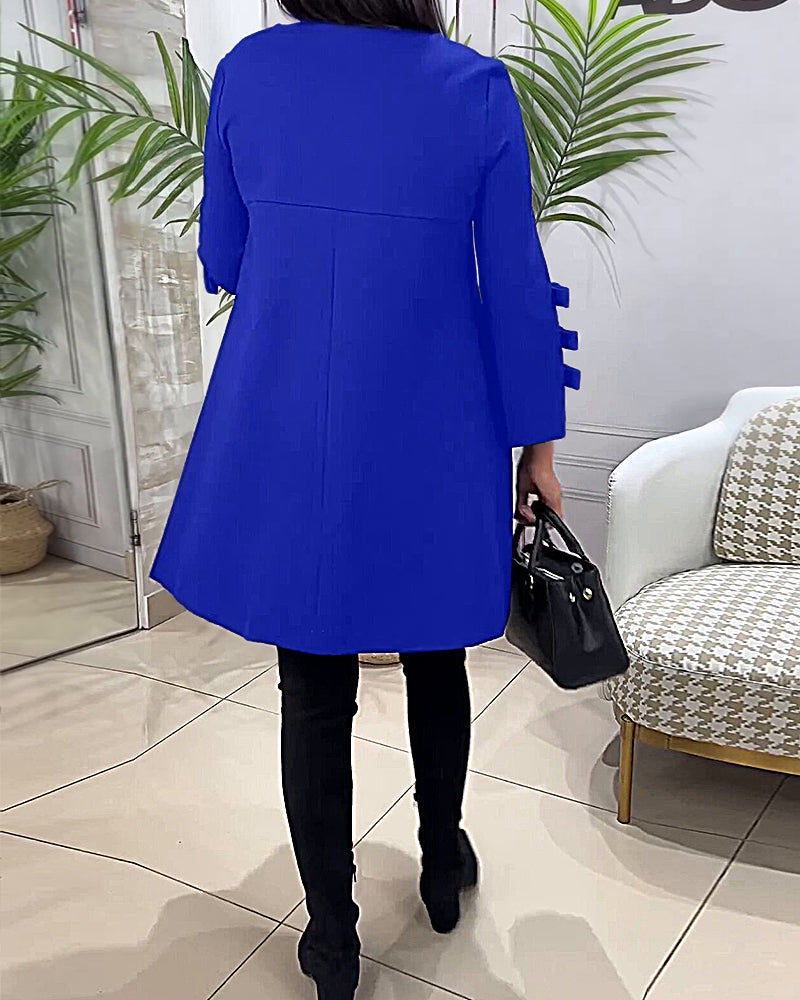 Casual Long Sleeve Knee Length Dress