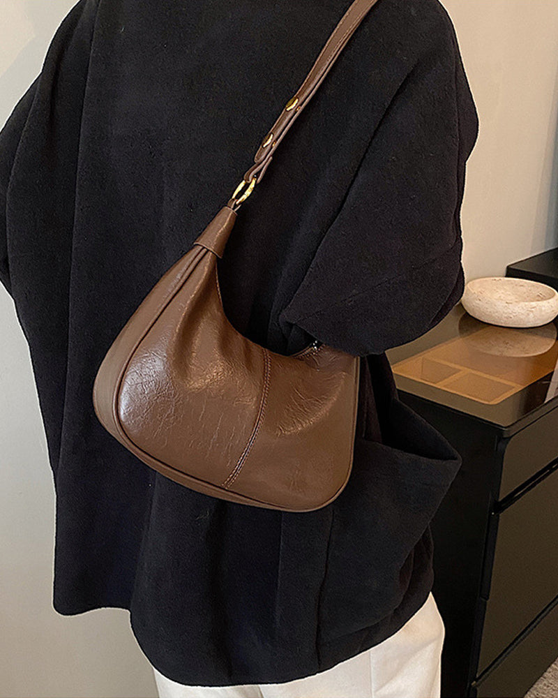 Waxed Leather Underarm Bag