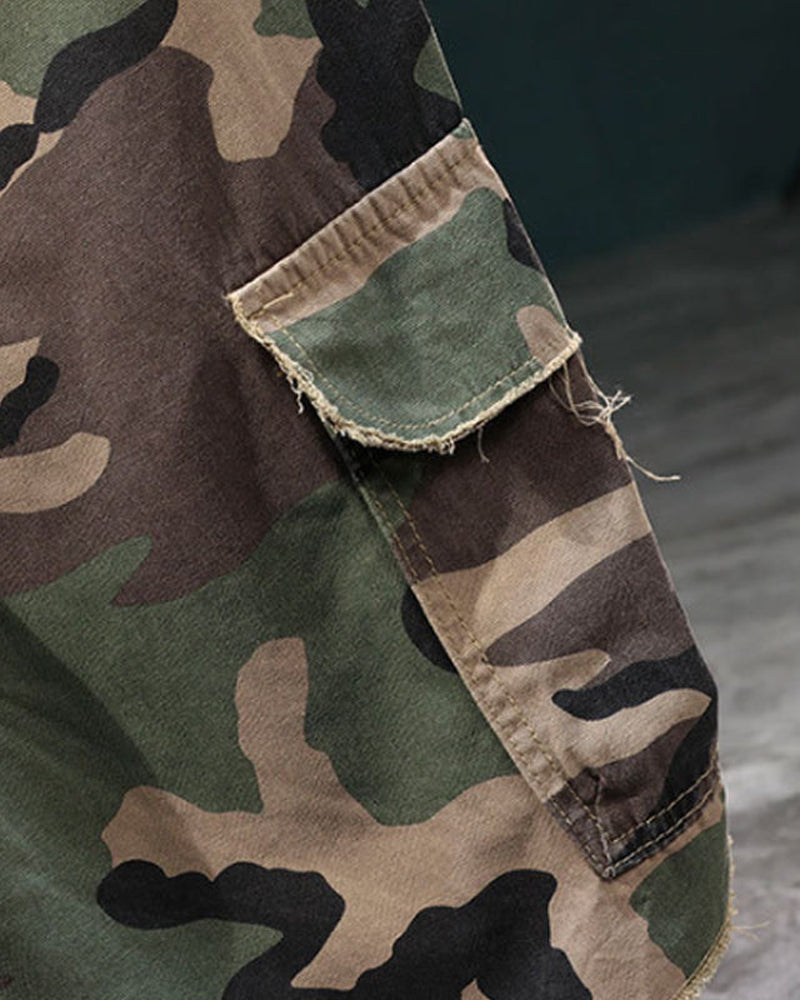 🔥 Men's Studded Camouflage Cargo Shorts