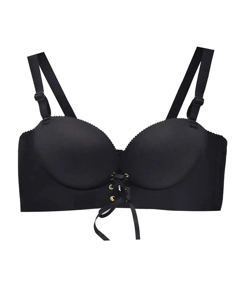 Add Two Cups Padded Wireless Plunge Push Up Bra