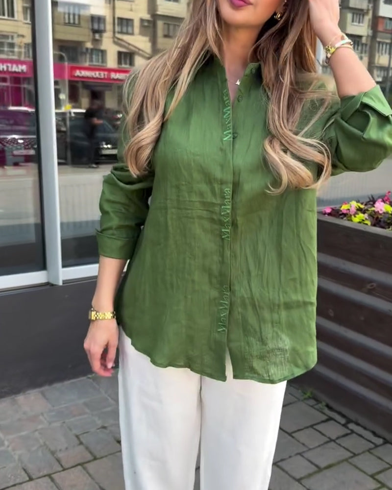 Lapel Long Sleeve Loose Shirt