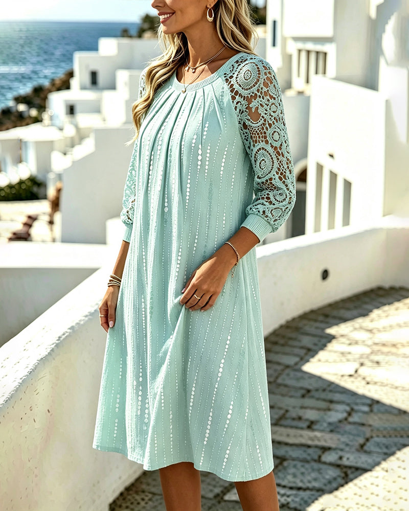Cutout Lace Patchwork Dress
