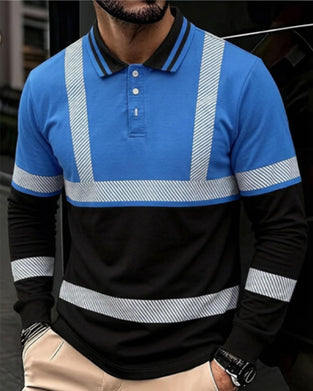 Color Block Striped Long Sleeve Shirt