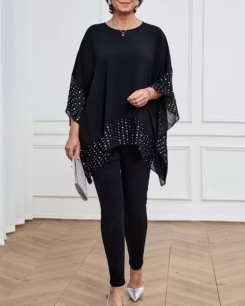 Fashionable Batwing Sleeve Loose Top