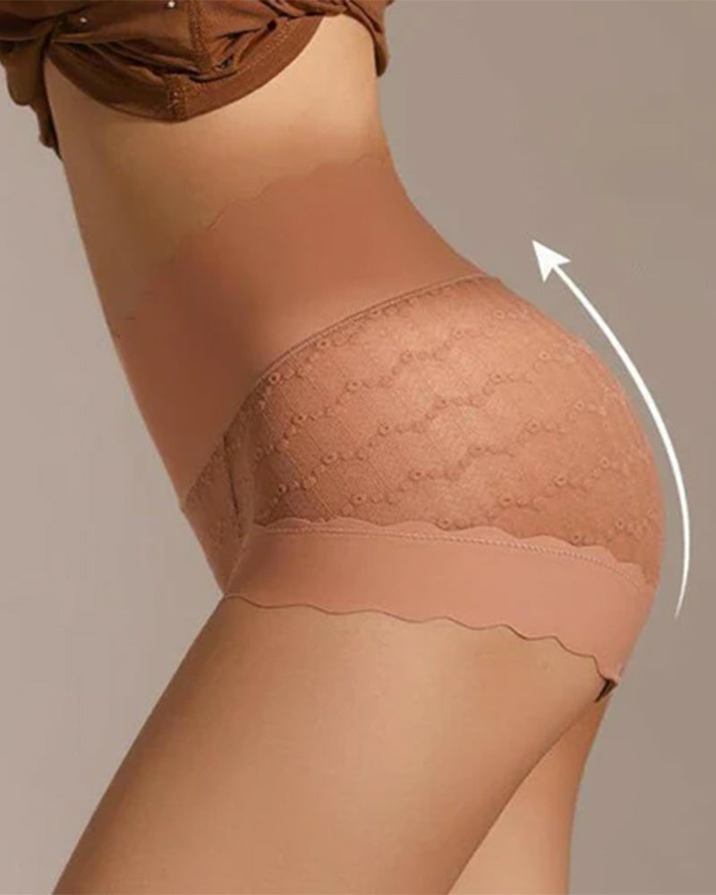 Breathable Seamless High Waist Lace Panties