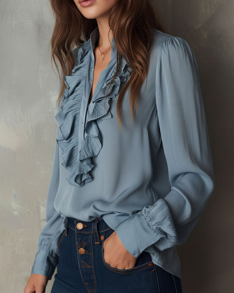 Ruffled Fashionable And Elegant Blouse