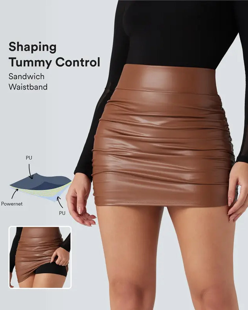 High-Waist Pleated A-Line Skirt