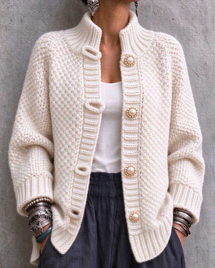 Pearl Button Chunky Knit Cardigan