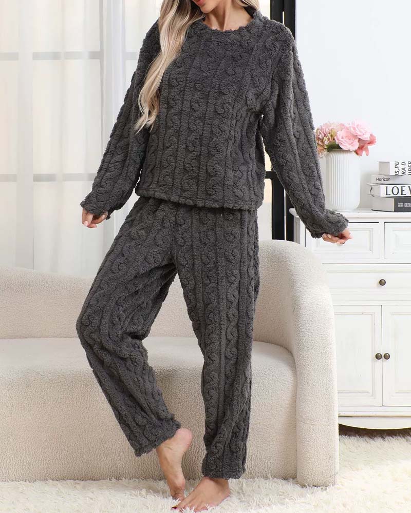 Solid Color Homewear Pajama Set