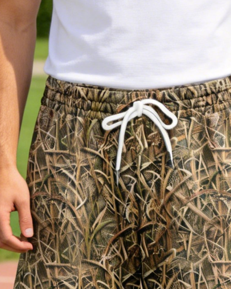 Drawstring Casual Printed Knee-Length Shorts