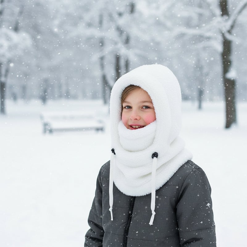 Kids 3-in-1 Fleece Winter Hood