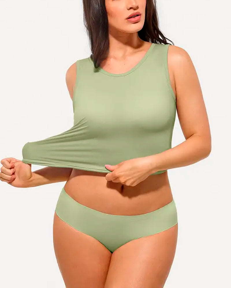 Striped Built-In Bra Tank Top