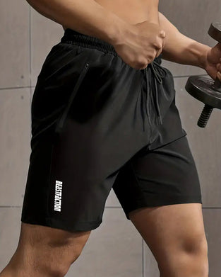 Men's Quick Dry Zipper Pocket Athletic Shorts