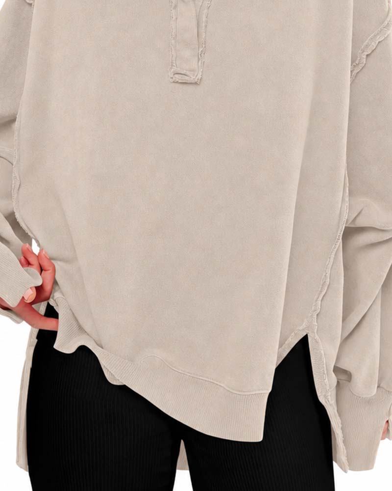 Solid Color Long Sleeve Sweatshirt