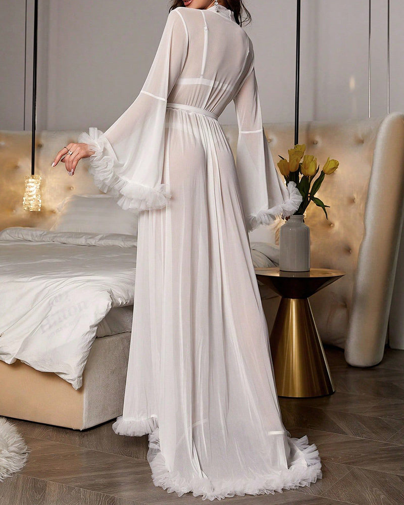 Solid Color Long Sleeve Robe