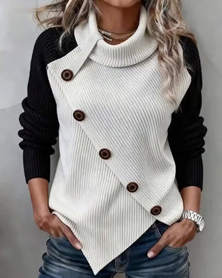 Color-Block Ribbed Sweatshirt