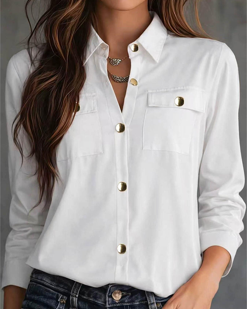 Solid Color Long Sleeve Shirt