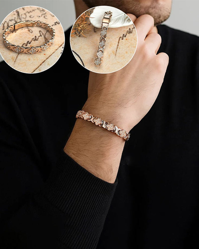 Four-Leaf Clover Copper Bracelet