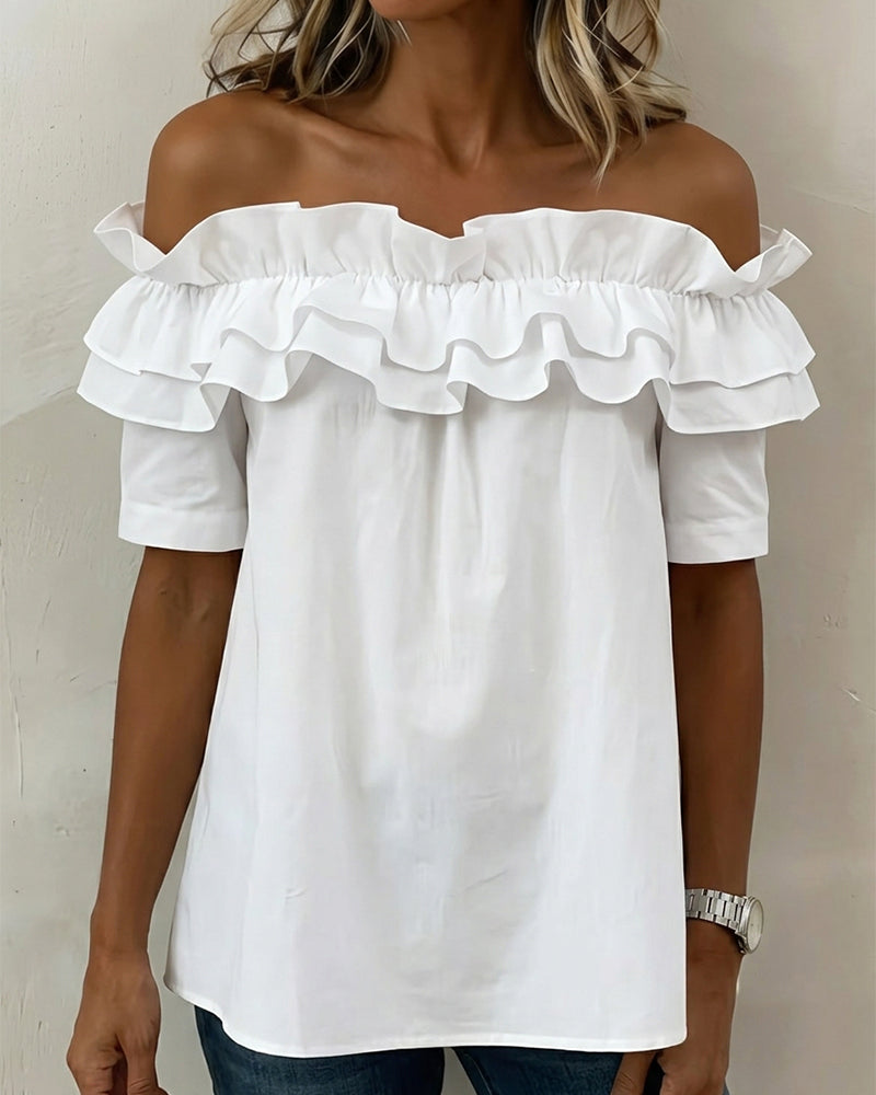 Ruffled Off-The-Shoulder Blouse