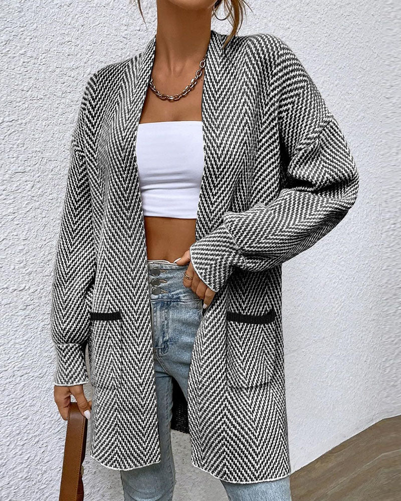 Pockets Long Sweater Cardigan