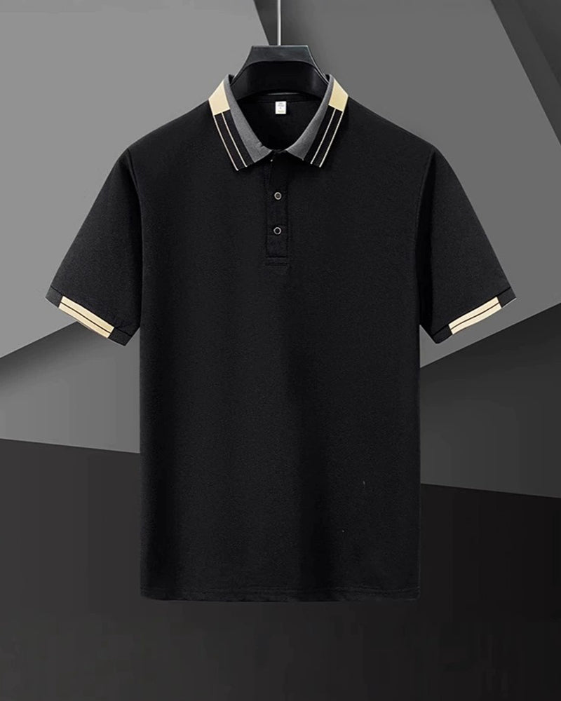 Color Block Short Sleeve Polo Shirt