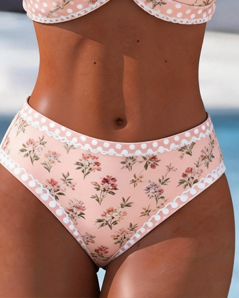 Trendy Floral Print Bikini
