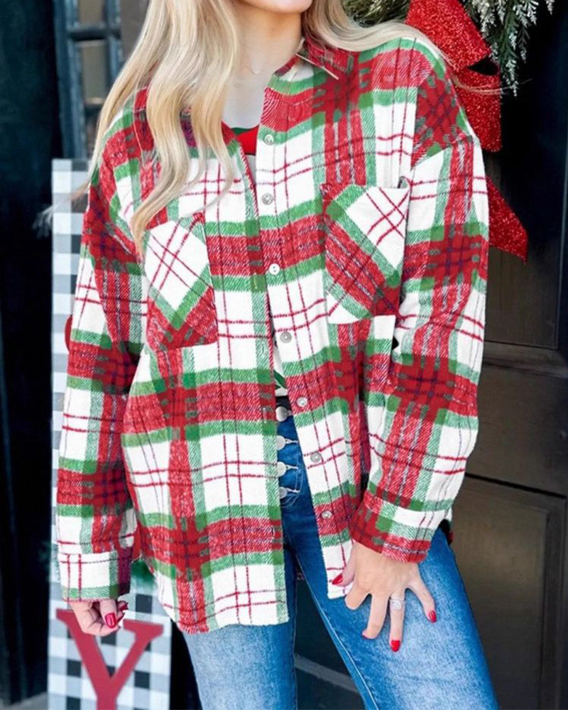 Checkered Woolen Shirt Relaxed Coat
