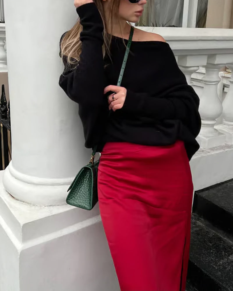 Innovative Asymmetric Draped Knitwear Apparel