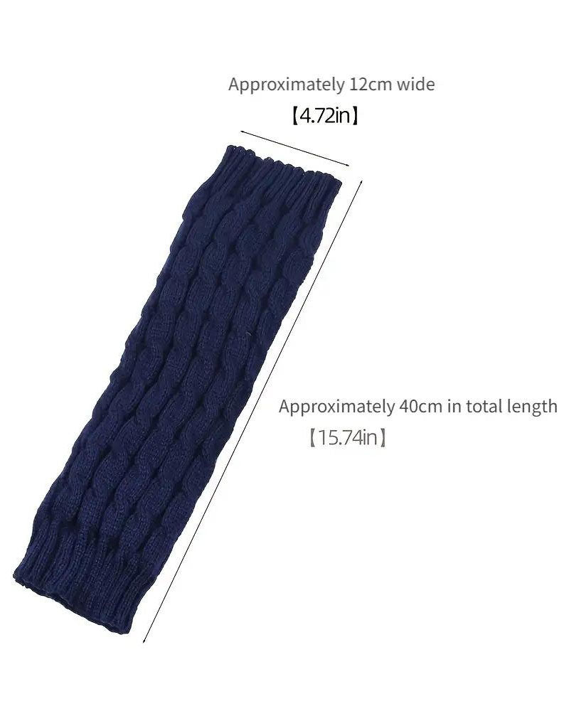 Fleece Lined Cable Knit Leg Warmers Thermal Boot Cuffs