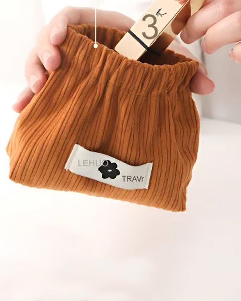 Corduroy Elastic Hair Tie Organizer