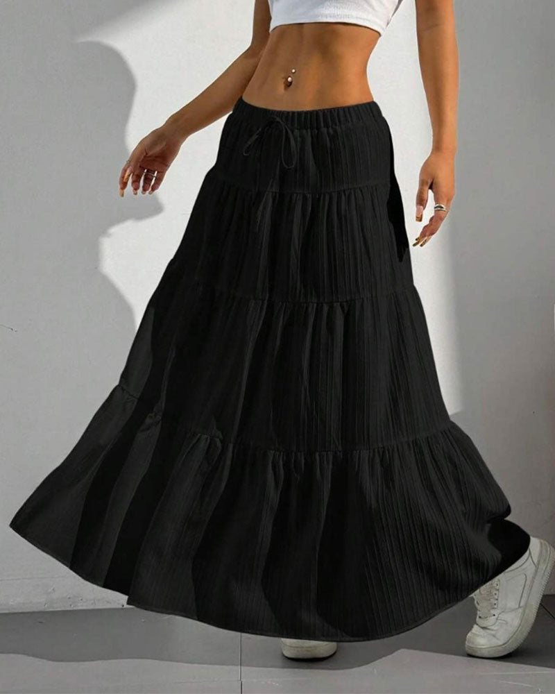Wrap Tie Layered Skirt