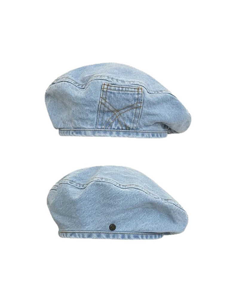 Women'sVintage Denim Beret