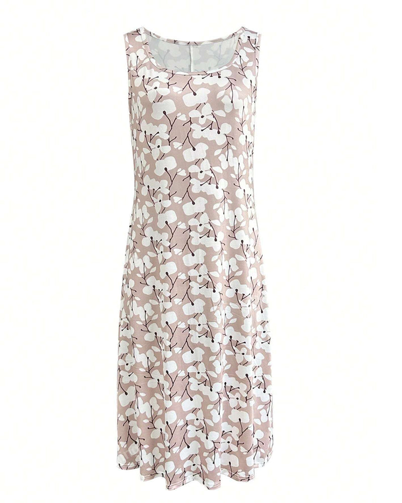 Sleeveless Floral Print Dress